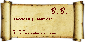 Bárdossy Beatrix névjegykártya