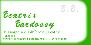 beatrix bardossy business card